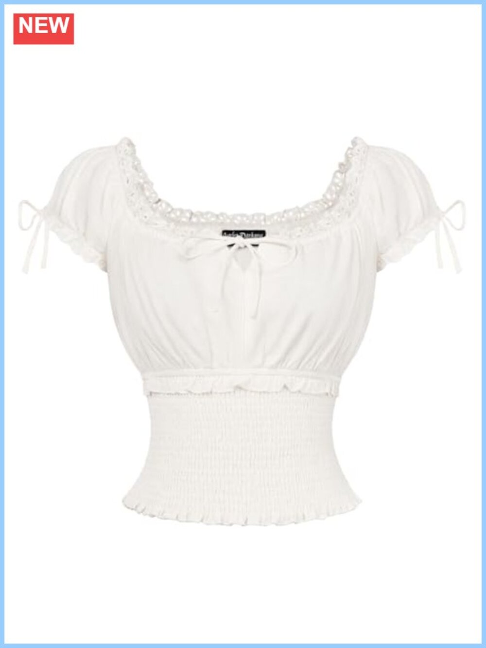 Scarlet Darkness Renaissance Peasant Blouse Women Short Sleeve Cotton Top